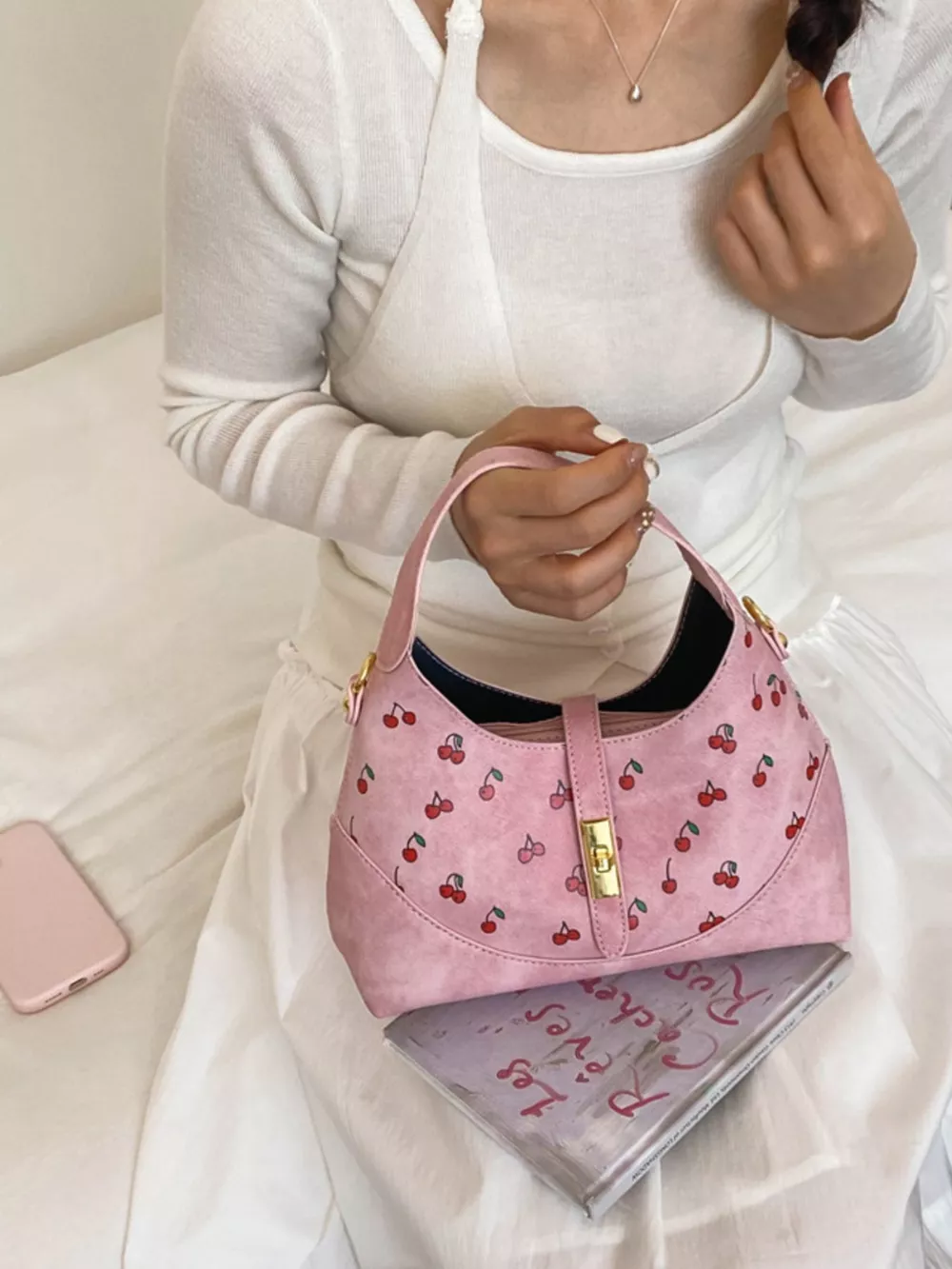 Cherry Print Crossbody Bag, image 9