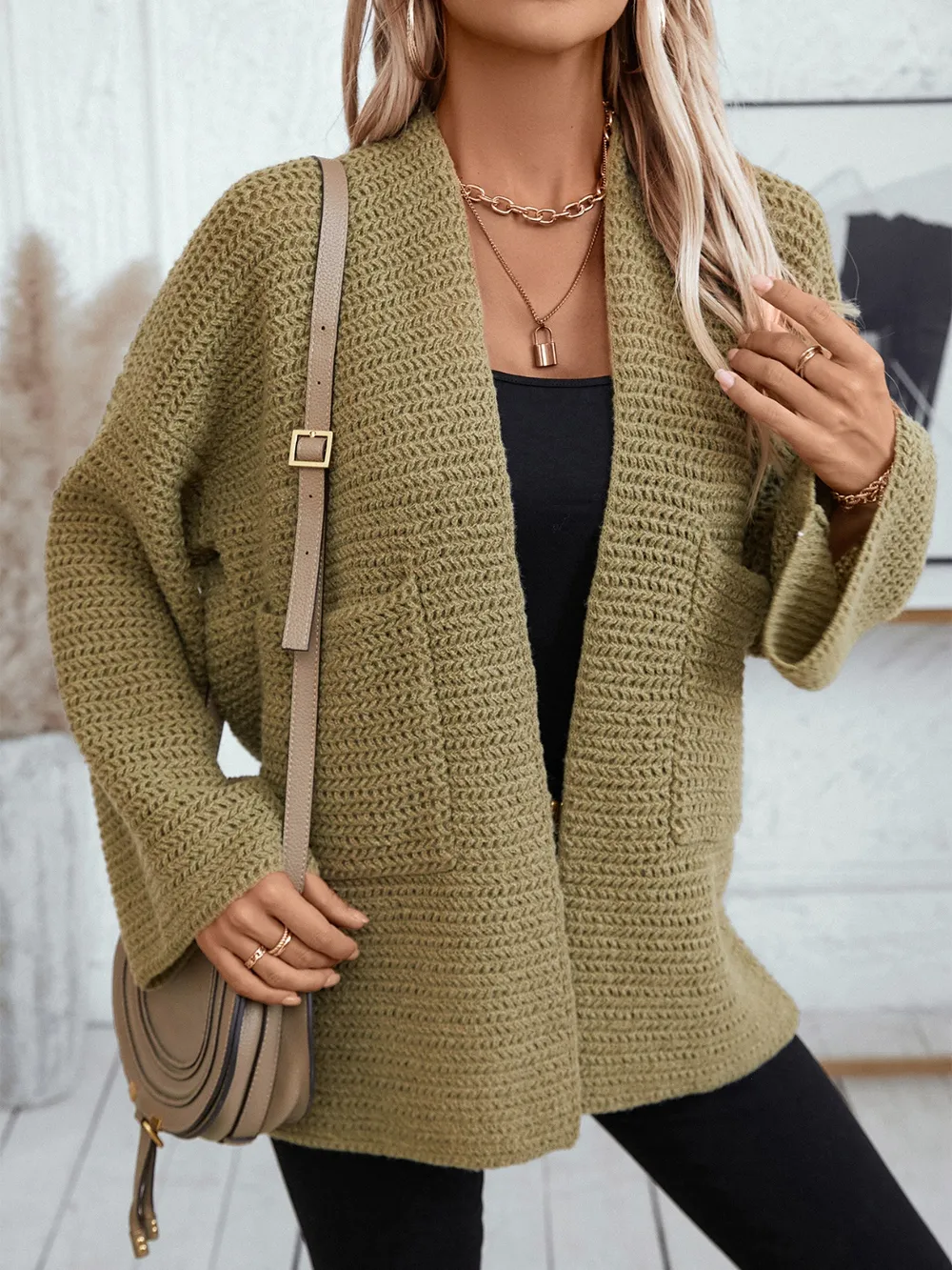 Open Front Long Sleeve Cardigan, image 4