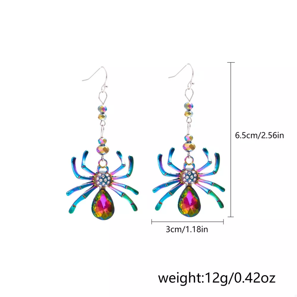 Colorful Spider Drop Earrings, image 7