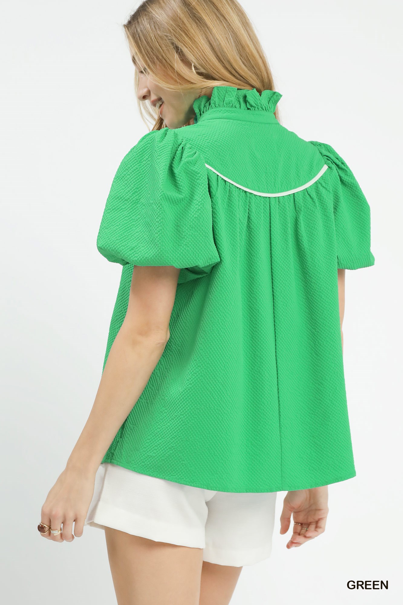 Textured Puff Sleeve Blouse, image 4