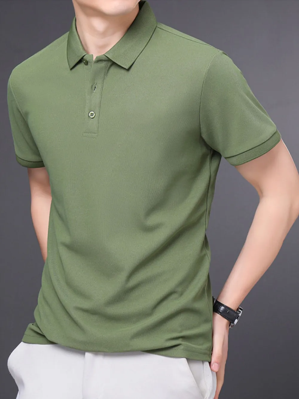 Men's Plus Size Short Sleeve Collared Neck Polo, image 13