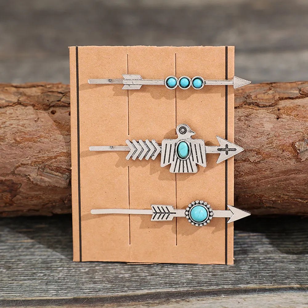 3 PCS/Set Artificial Turquoise Hair Pins, image 6