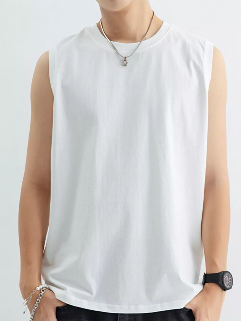Men's Plus Size Round Neck Tank, image 7