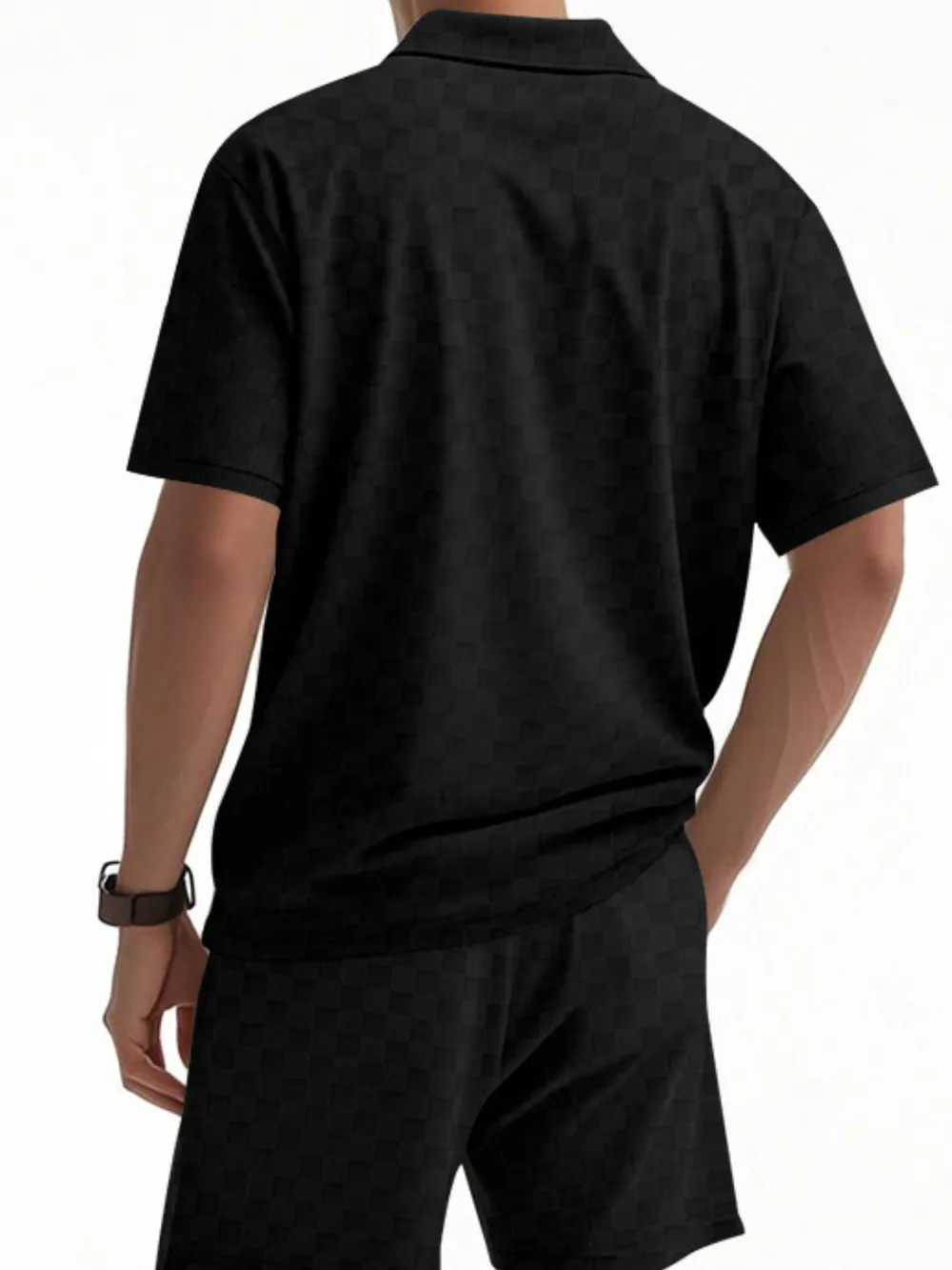 Men's Full Size Quarter Zip Short Sleeve Top and Shorts Set Plus Size, image 4
