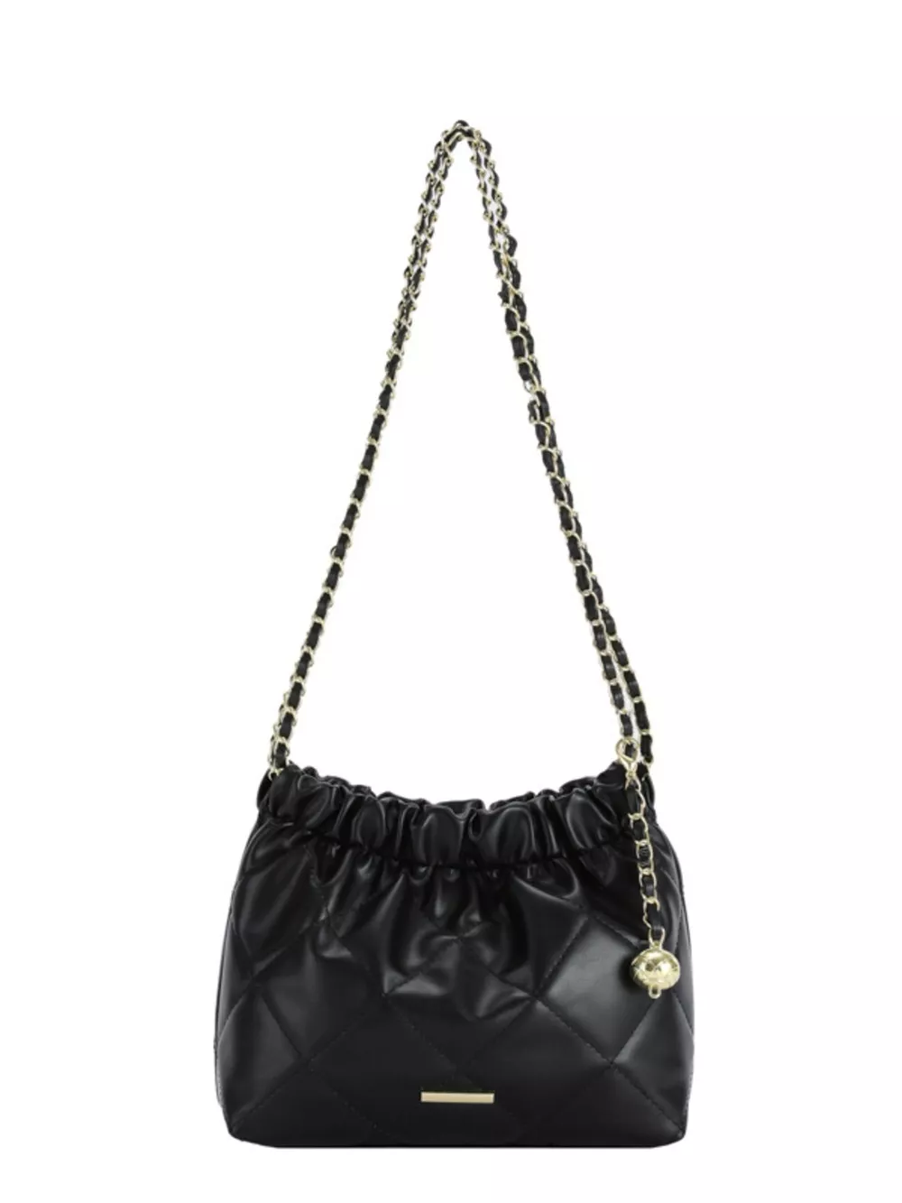 Quilted Ruched Chain Shoulder Bag, image 8