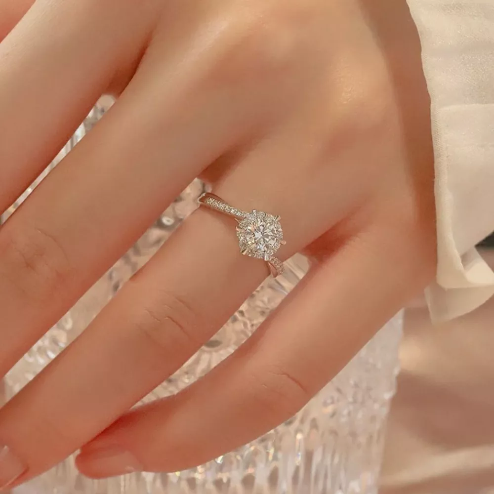 2 Carat Moissanite 925 Sterling Silver Ring, image 4
