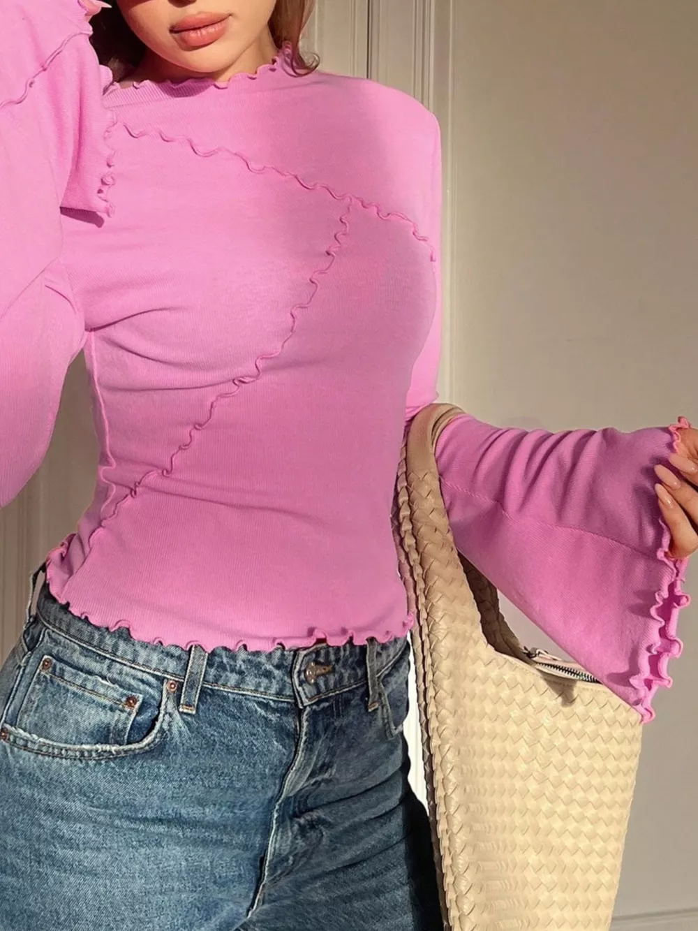 Lettuce Edge Flare Sleeve Top, image 24