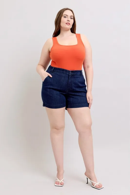 Full Size High Waist Denim Shorts Plus Size, image 9