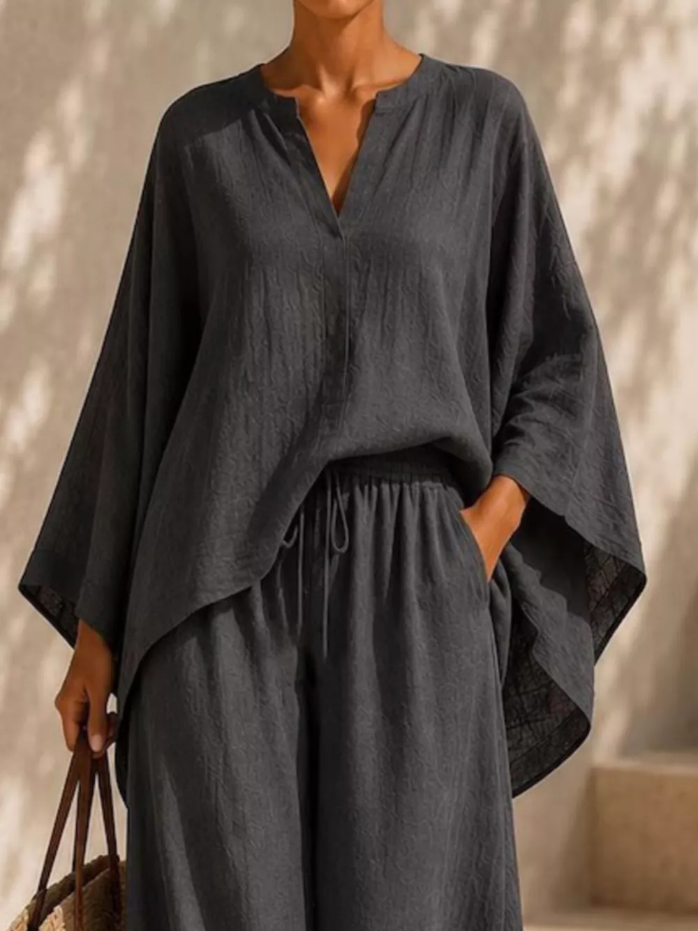 Full Size Loose Fit Top and Wide-Leg Pants Set Plus Size, image 9