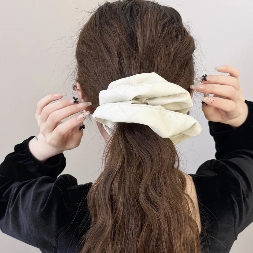 3-Piece PU Leather Elastic Hair Scrunchy, image 7