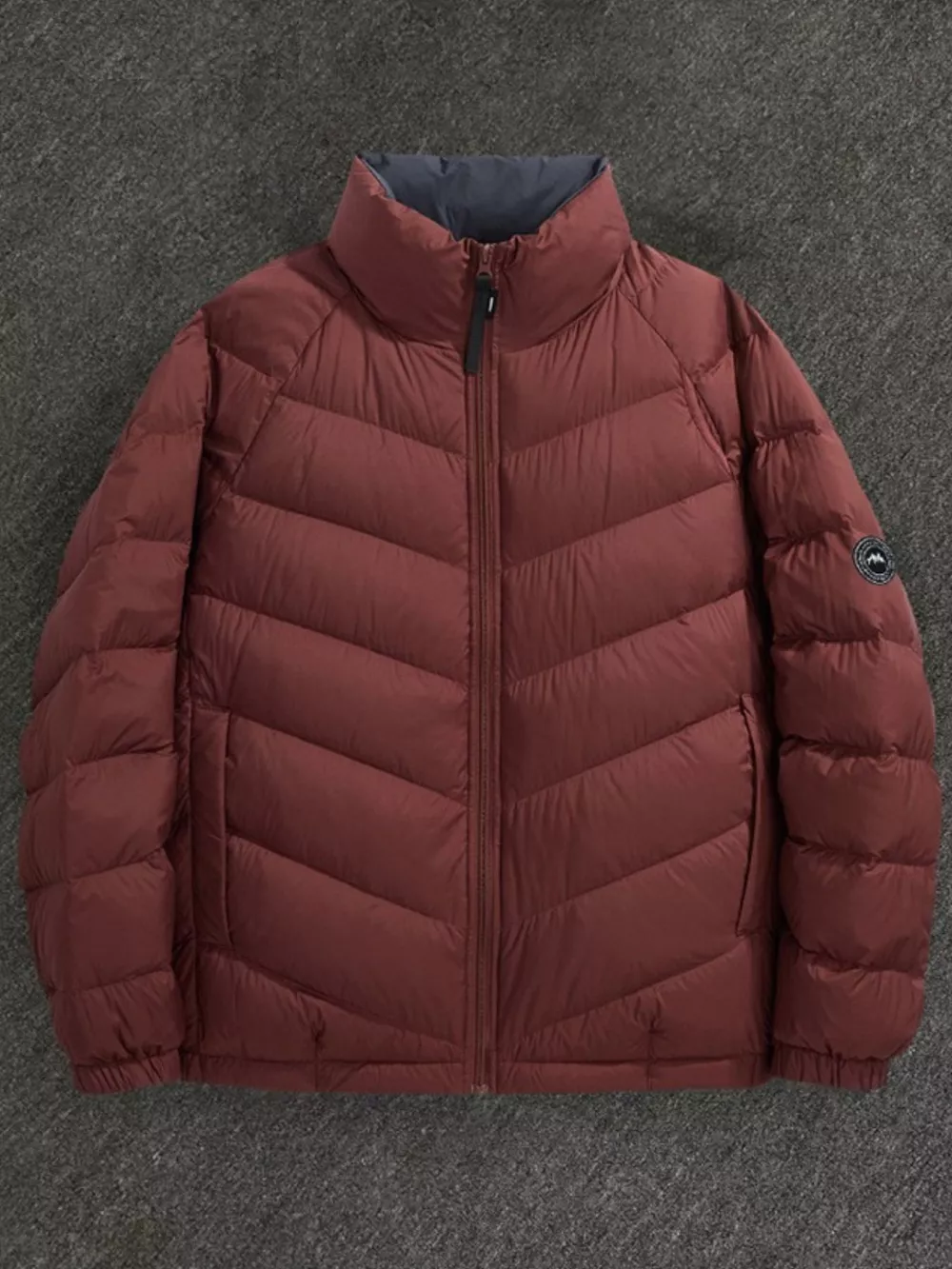 Men's Plus Size Zip Up Stand Collar Down Jacket, image 4