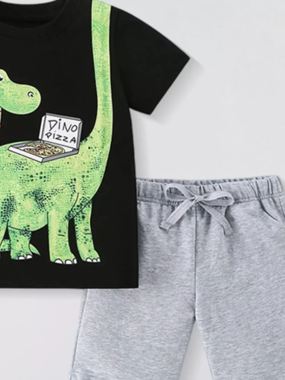 Children's Dinosaur Round Neck Tee and Shorts Set, image 2