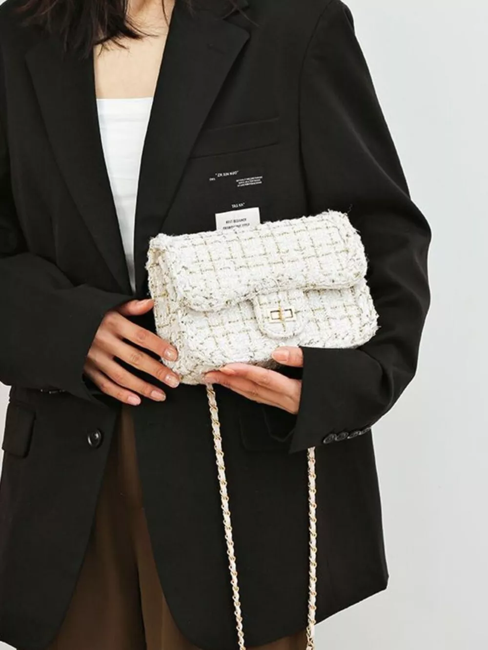 Tweed Chain Shoulder Bag, image 7
