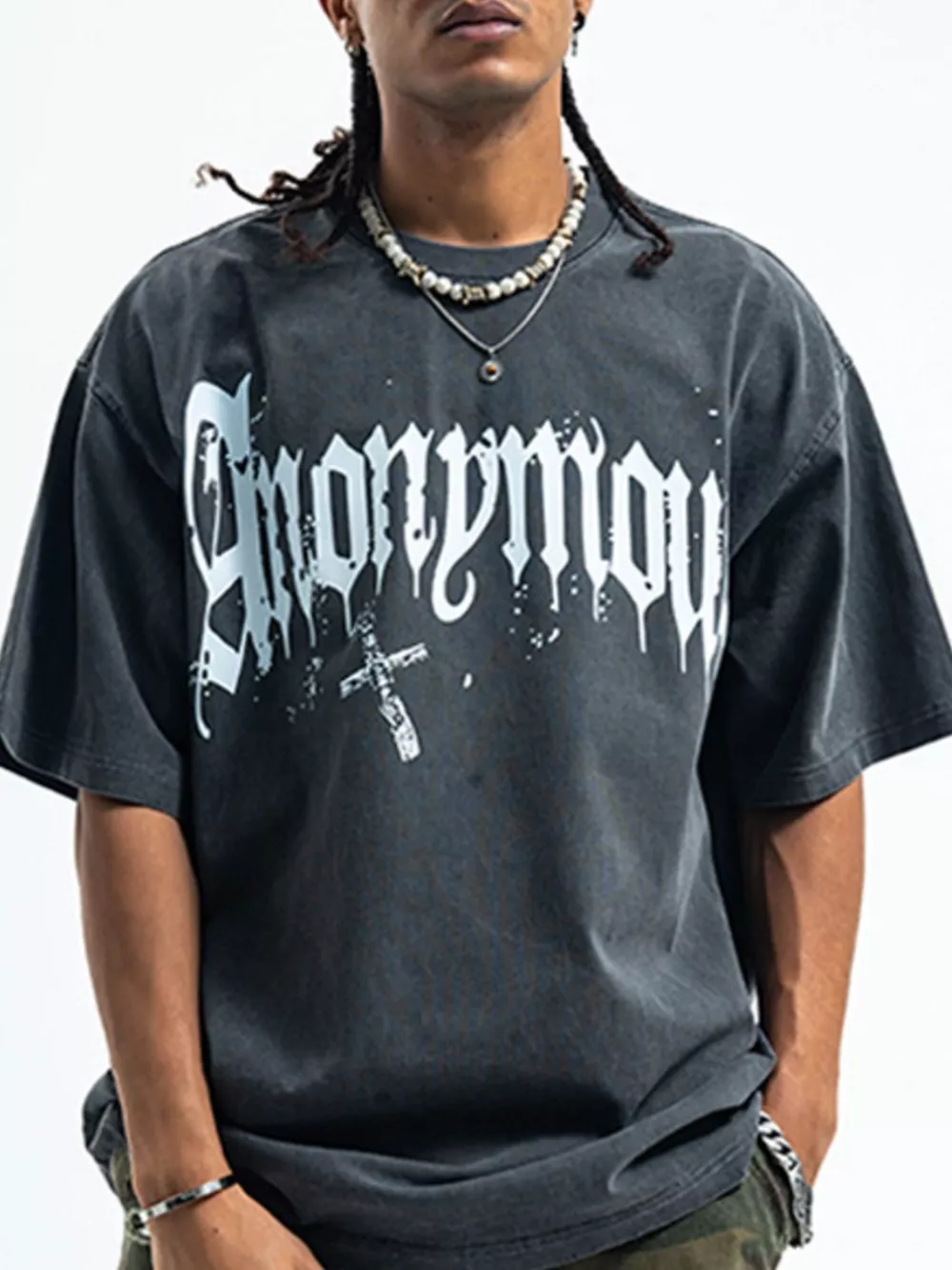 Men's Letter Round Neck Half Sleeve T-Shirt