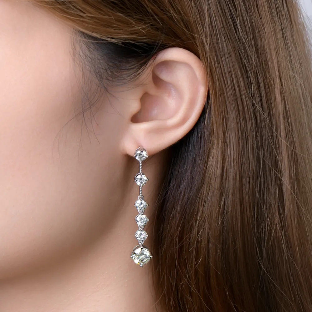 4 Carat Moissanite 925 Sterling Silver Earrings, image 8