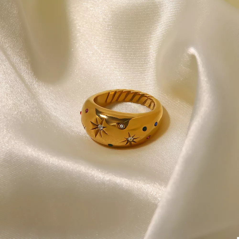 18K Gold-Plated Zircon Ring