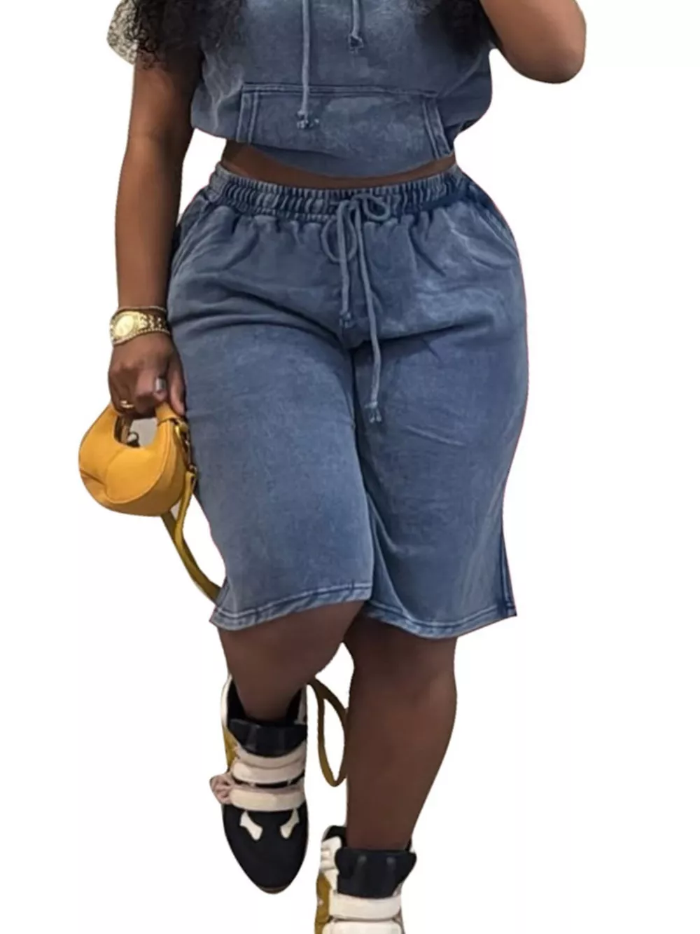 Hooded Crop Top and Shorts Set, image 7
