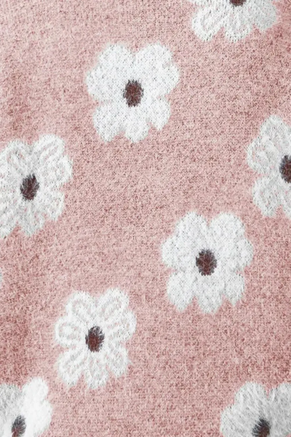 Flower Half Zip Long Sleeve Sweater, image 13