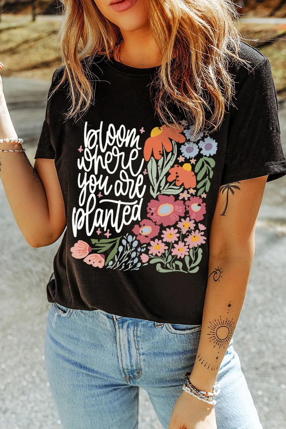 Graphic Round Neck Short Sleeve T-Shirt, image 4