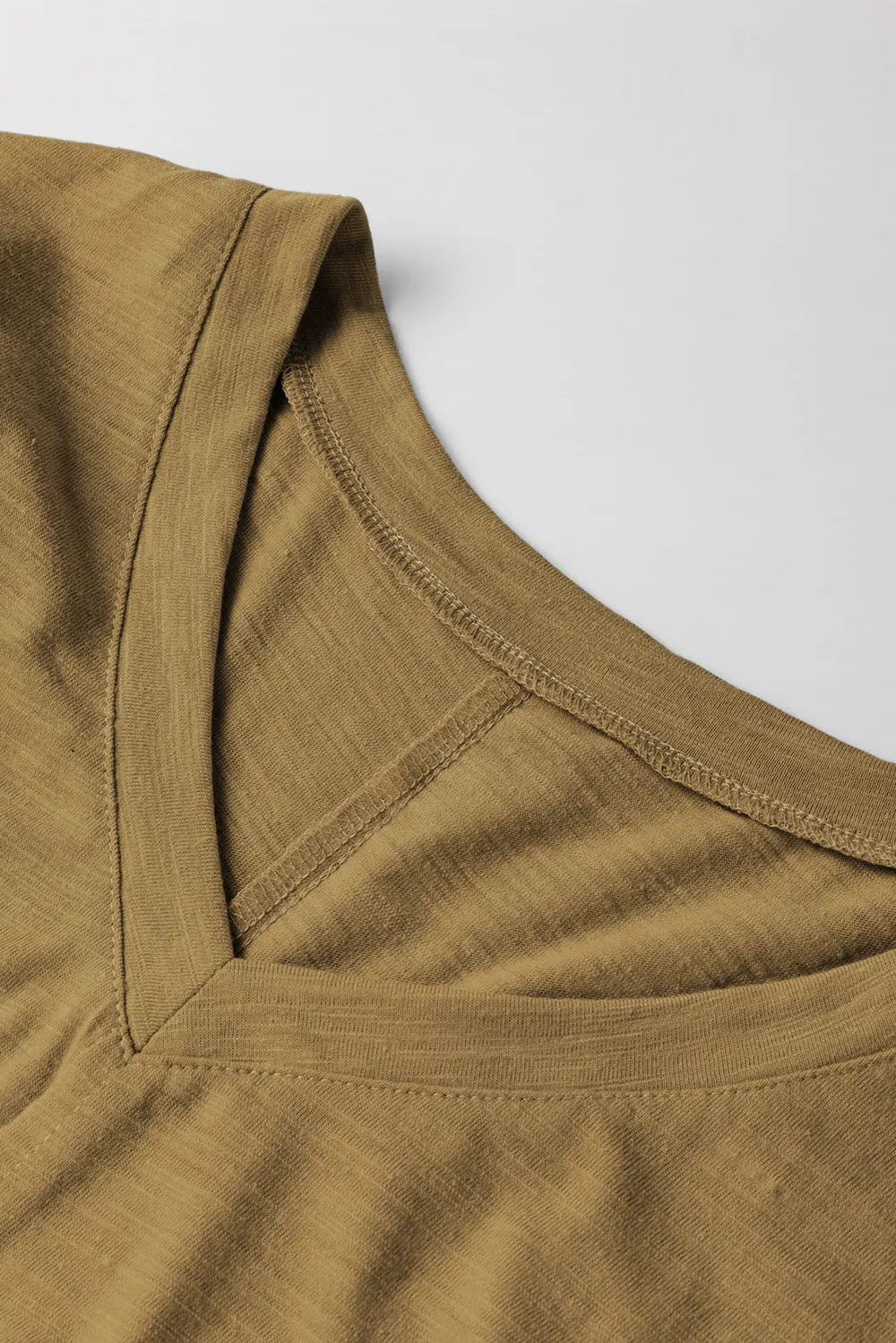 Exposed Seam V-Neck Long Sleeve T-Shirt, image 15