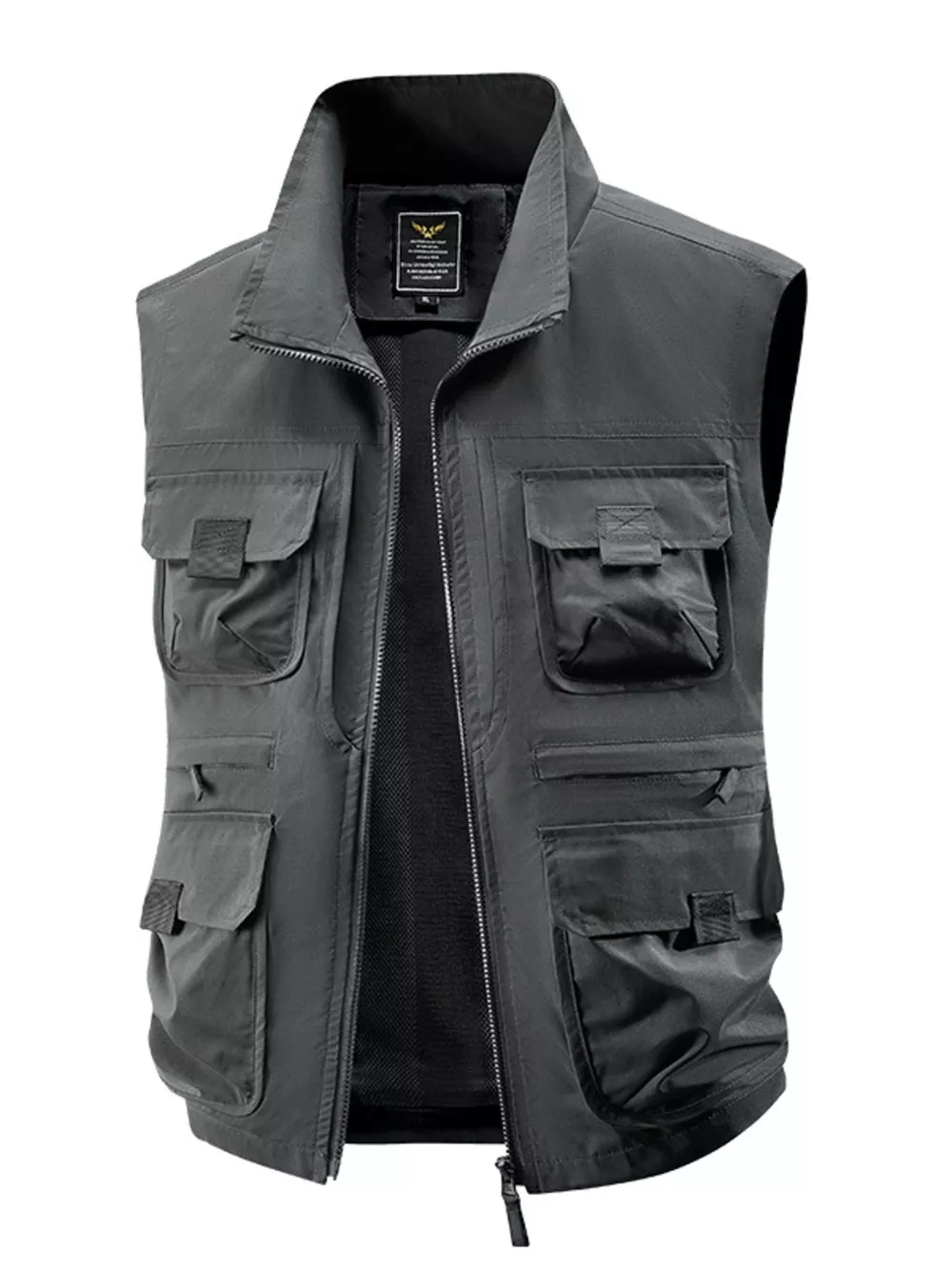 Men's Plus Size Zip Up Vest with Pockets, image 8