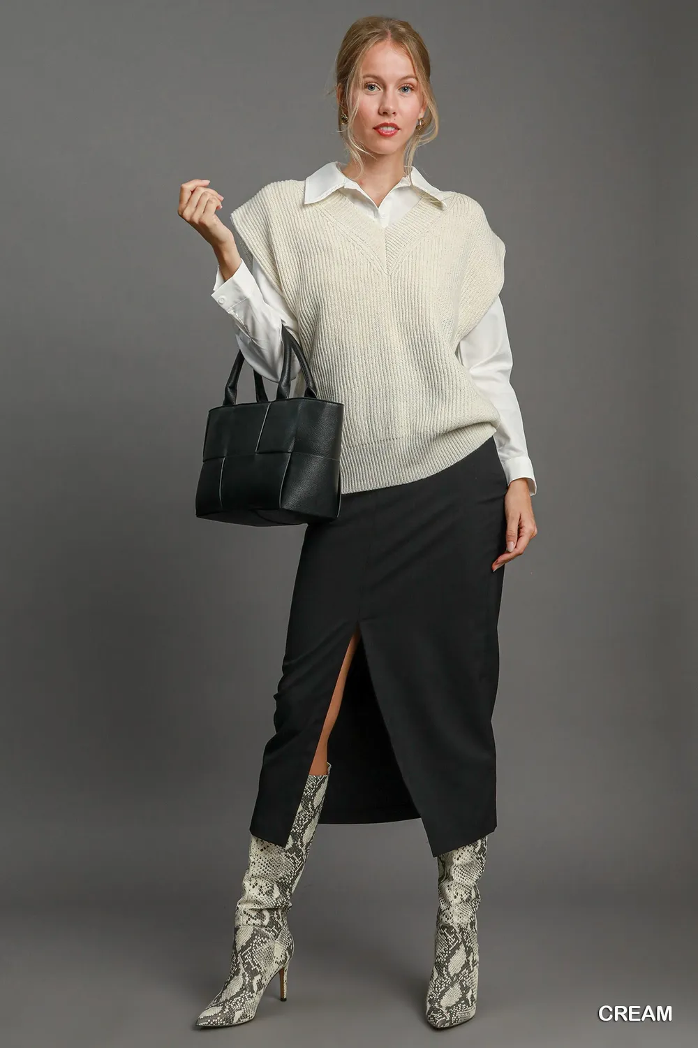 Oversized V Neck Vest, image 5