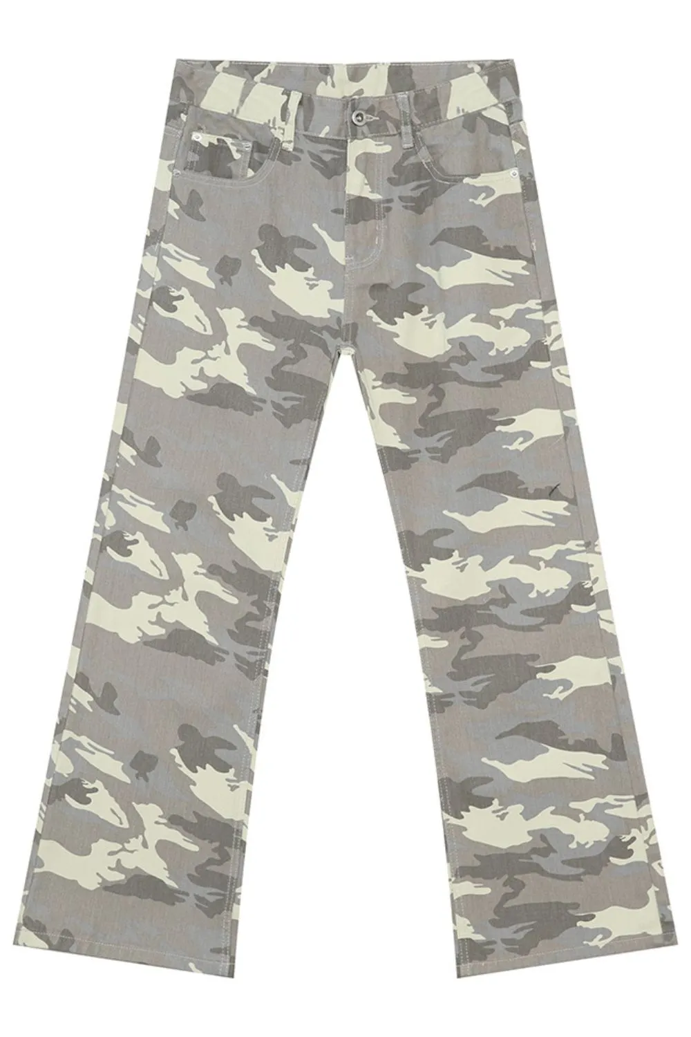 Camouflage Bootcut Jeans with Pockets, image 6