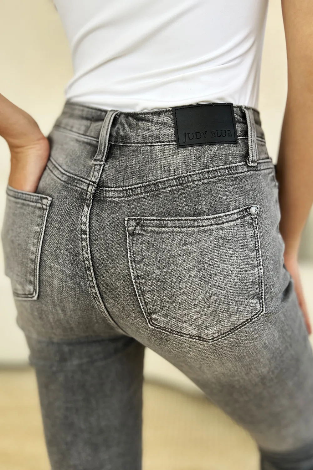 Full Size Button Fly High Waist Cuffed Capris, image 16