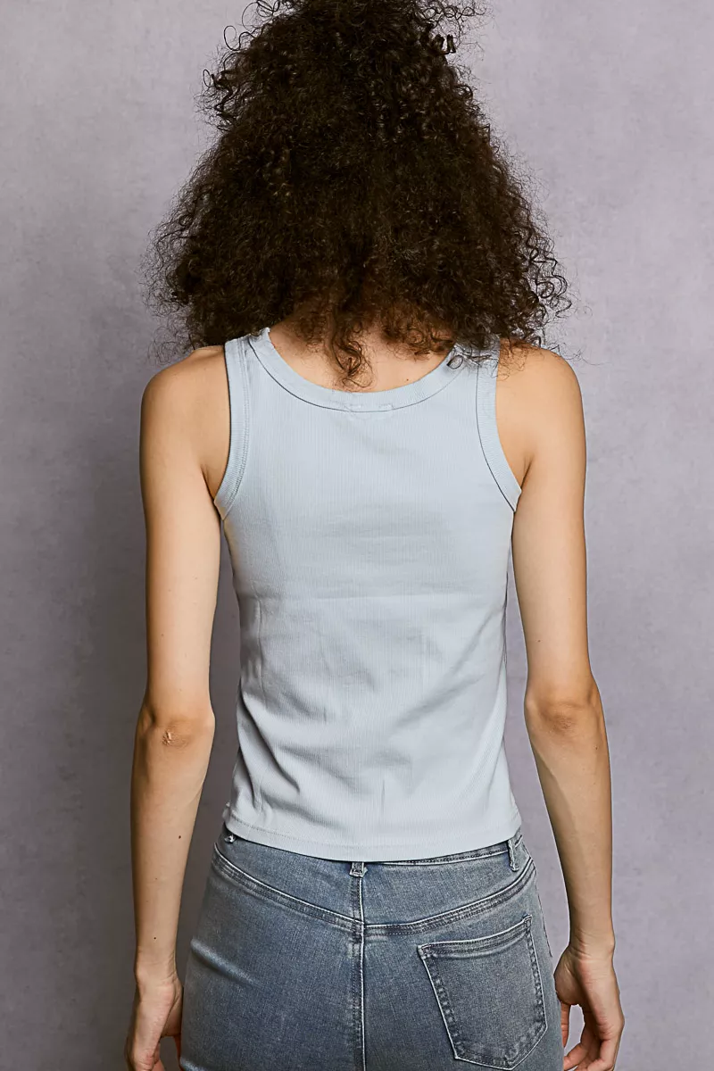 Round Neck Ribbed Tank, image 4