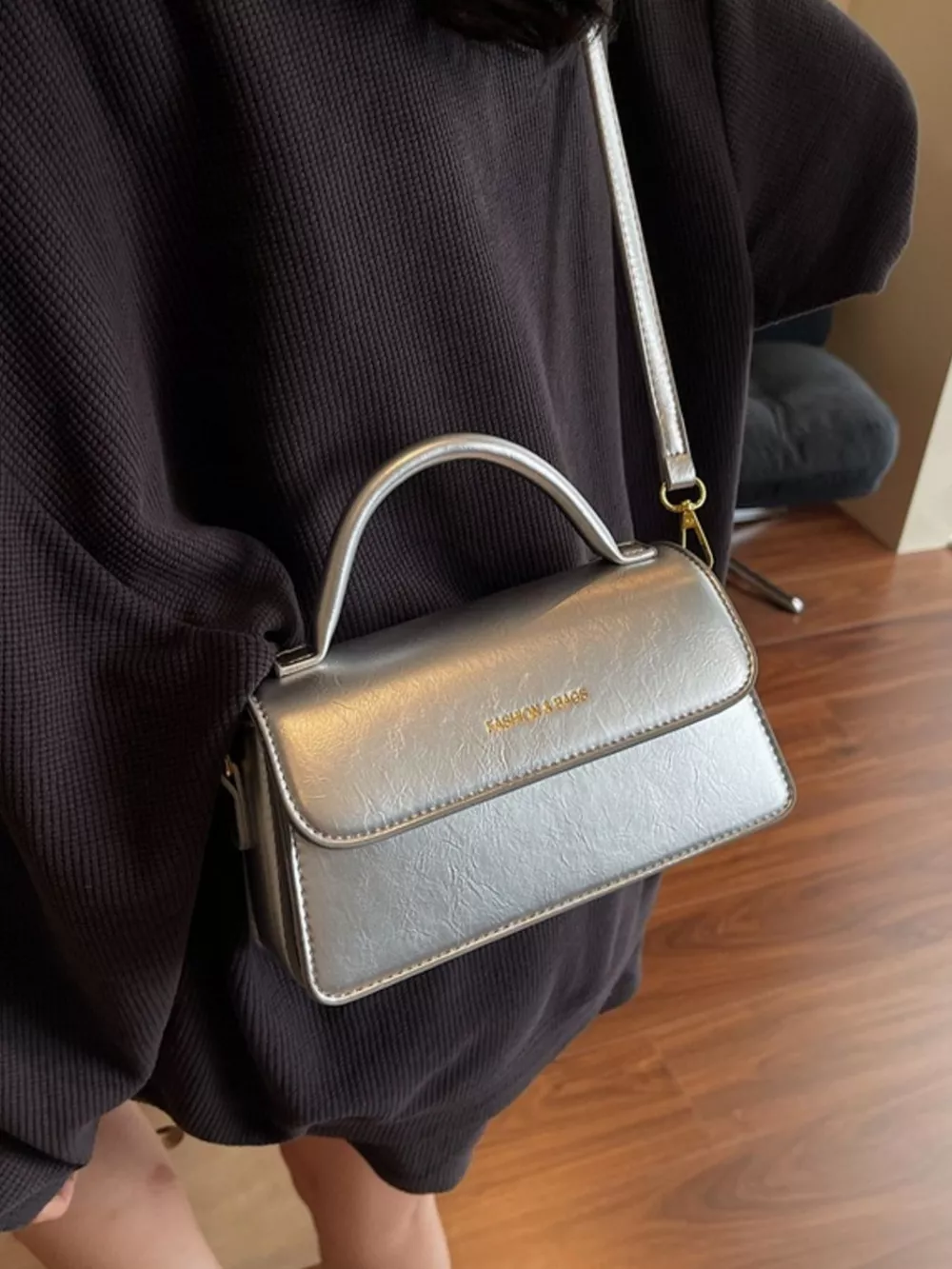 Top Handle Flap Crossbody Bag, image 2