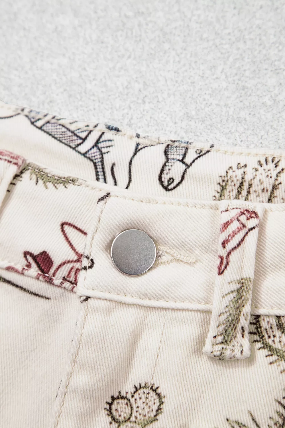 Western Print Straight Leg Ankle-Length Pocket Jeans, image 7