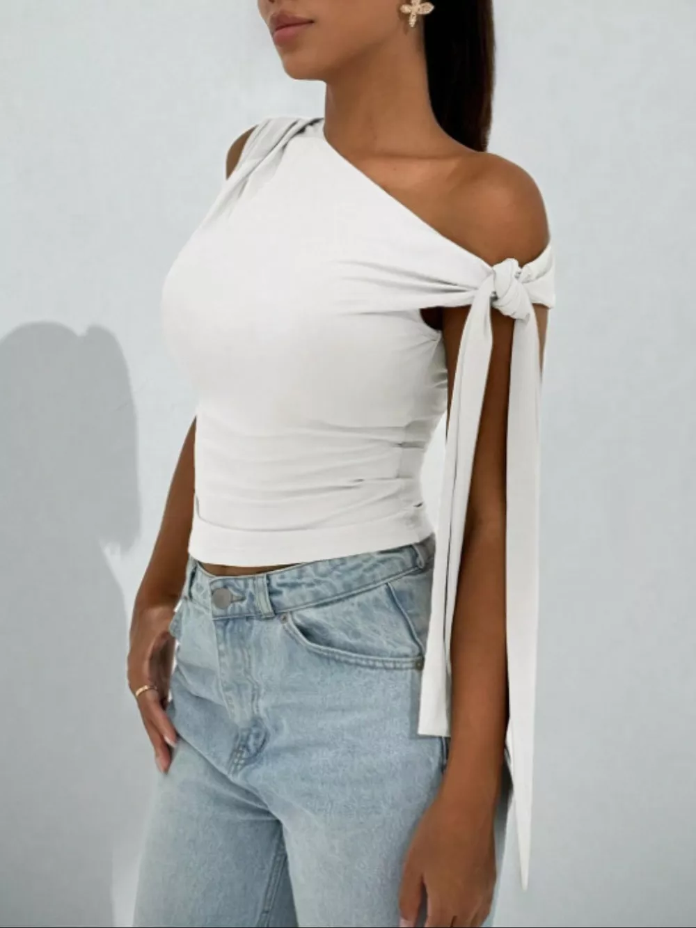 One-Shoulder Tie Detail Top, image 10