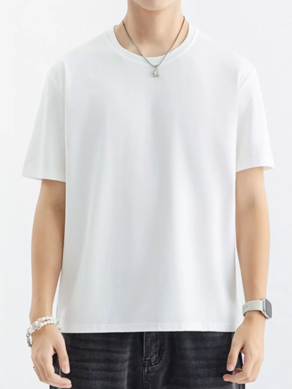 Men's Plus Size Casual Solid Color T-Shirt, image 15