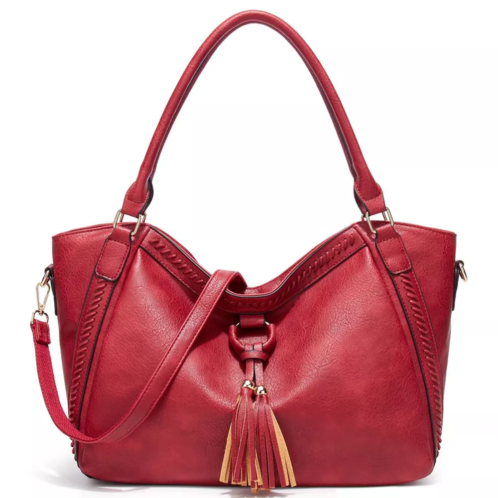 PU Leather Tassel Decor Shoulder Bag, image 6