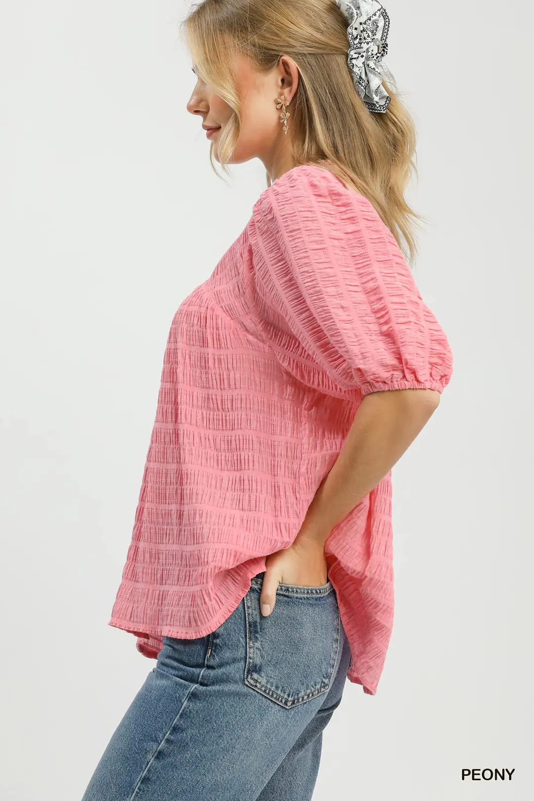 Textured Puff Sleeve Blouse, image 2