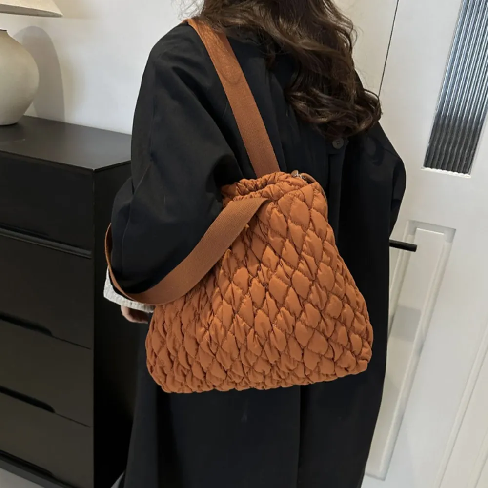 Drawstring Bubble Texture Tote Bag, image 22