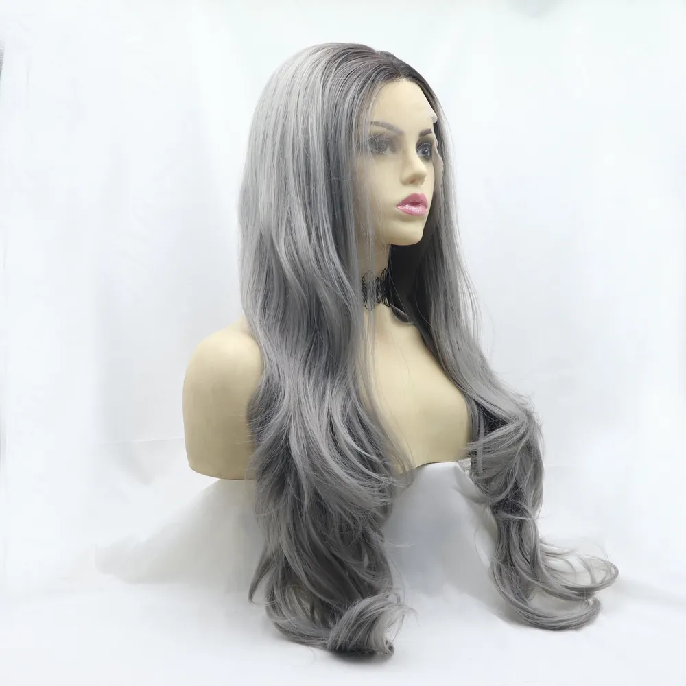 13*3" Lace Front Wigs Synthetic Long Wavy 24" 130% Density, image 4