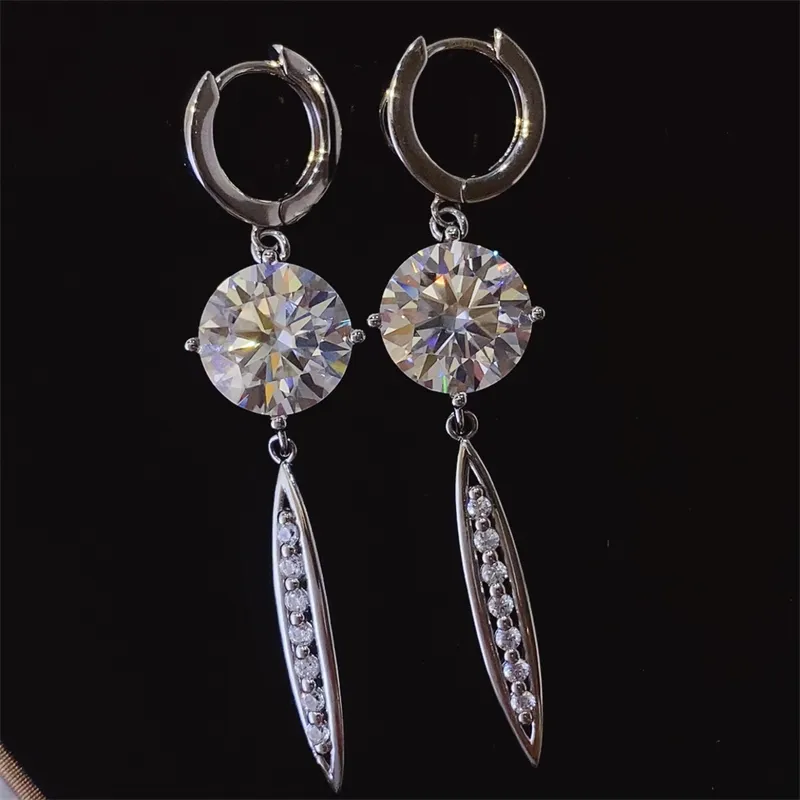 10 Carat Moissanite 925 Sterling Silver Earrings, image 2