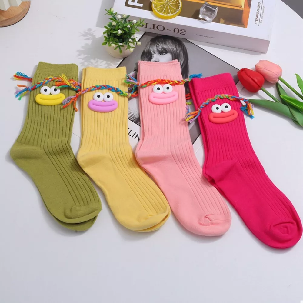 Cartoon Ribbed Knit Crew Socks, image 17