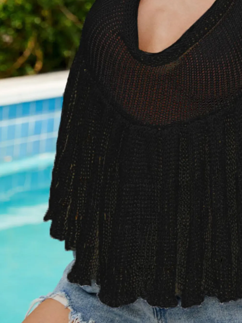 Openwork Halter Neck Knit Cover Up, image 9