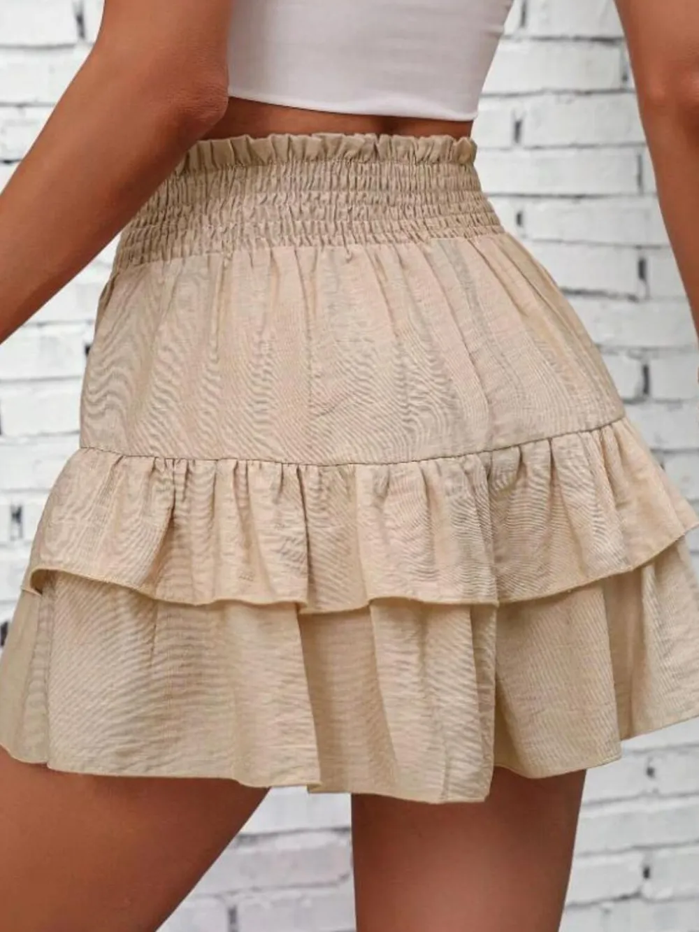 Smocked Layered Shorts, image 6