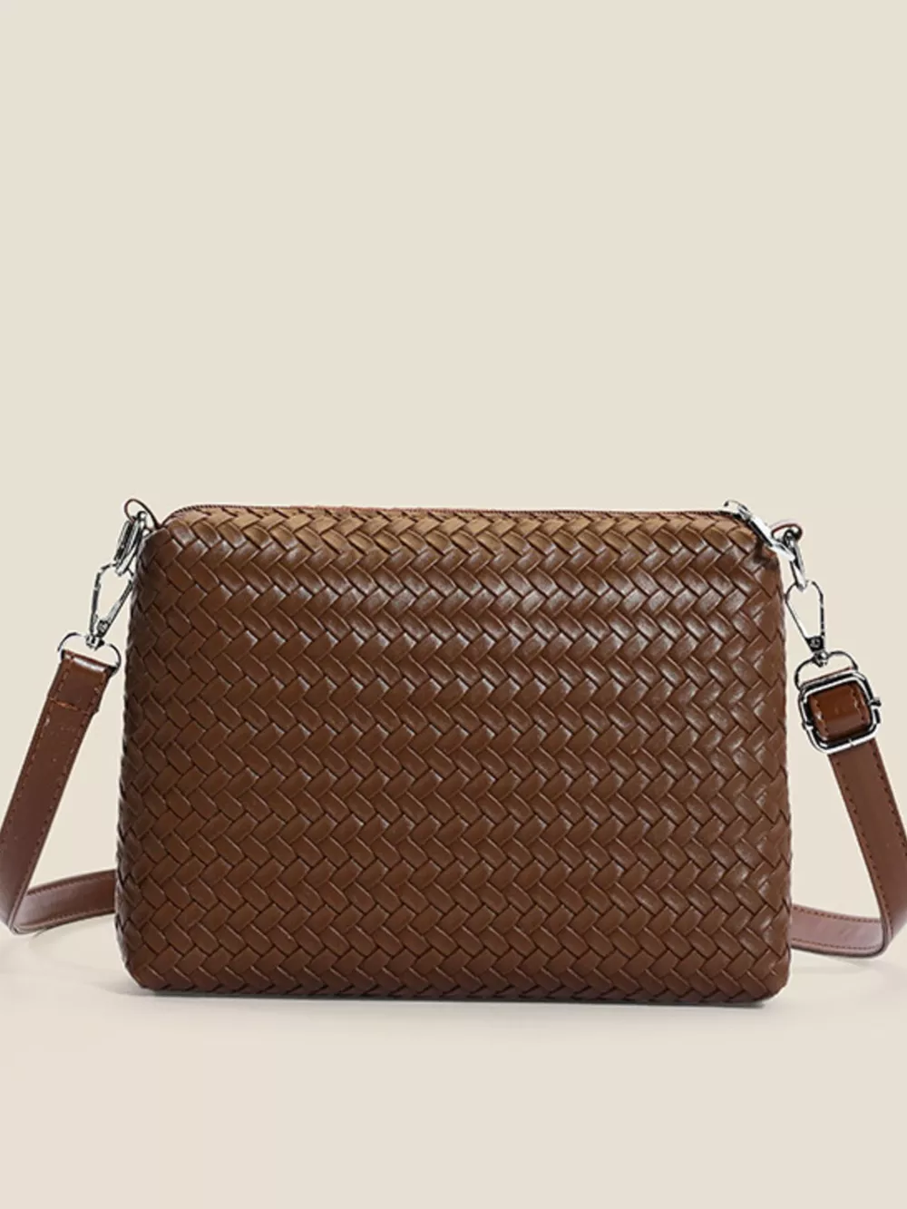 Woven Texture Shoulder Bag and Wristlet Set, image 11
