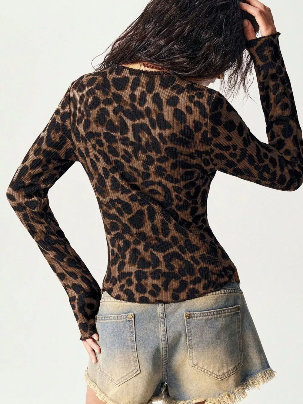 Leopard Print Button-Down Top, image 5