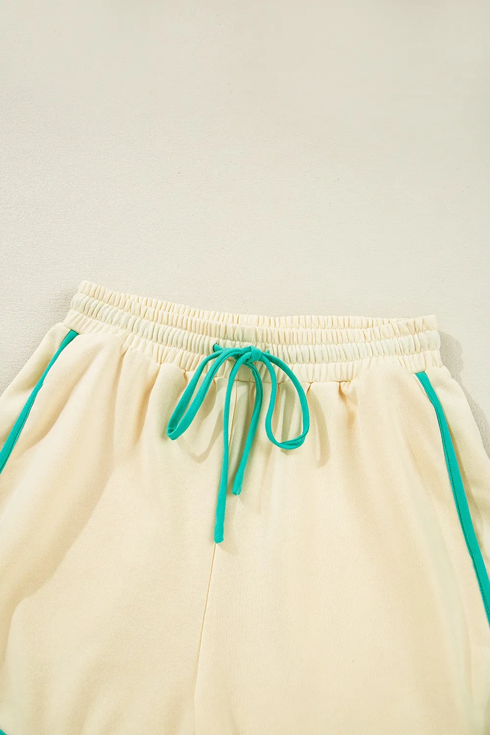 Contrast Round Neck Top and Shorts Set, image 9