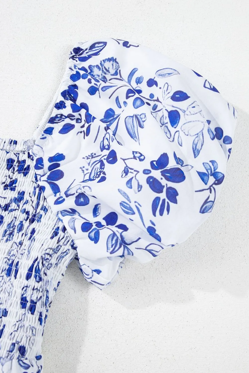 Smocked Printed Square Neck Puff Sleeve Dress, image 10