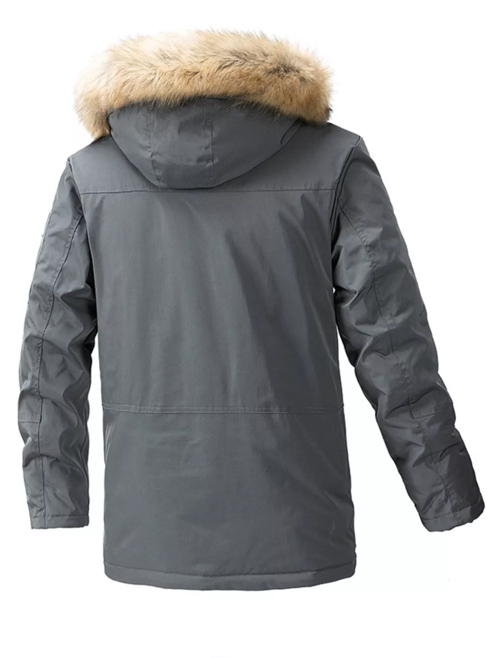 Men's Plus Size Fur Hooded Winter Parka Coat, image 6
