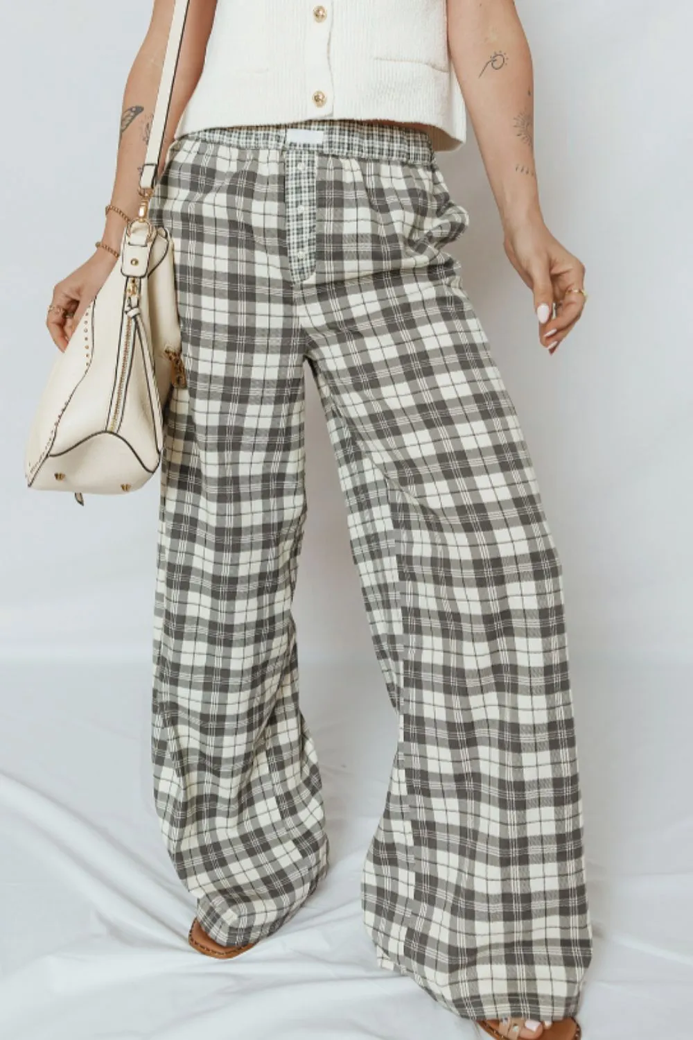 Plaid Wide Leg Pants, image 4