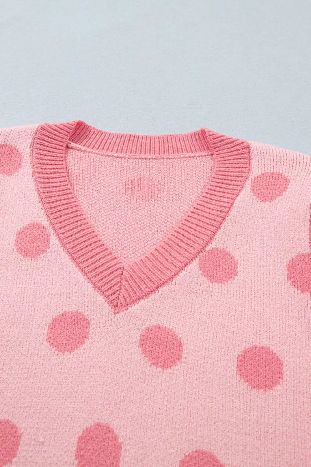 Polka Dot Puff Short Sleeve Sweater Top, image 9