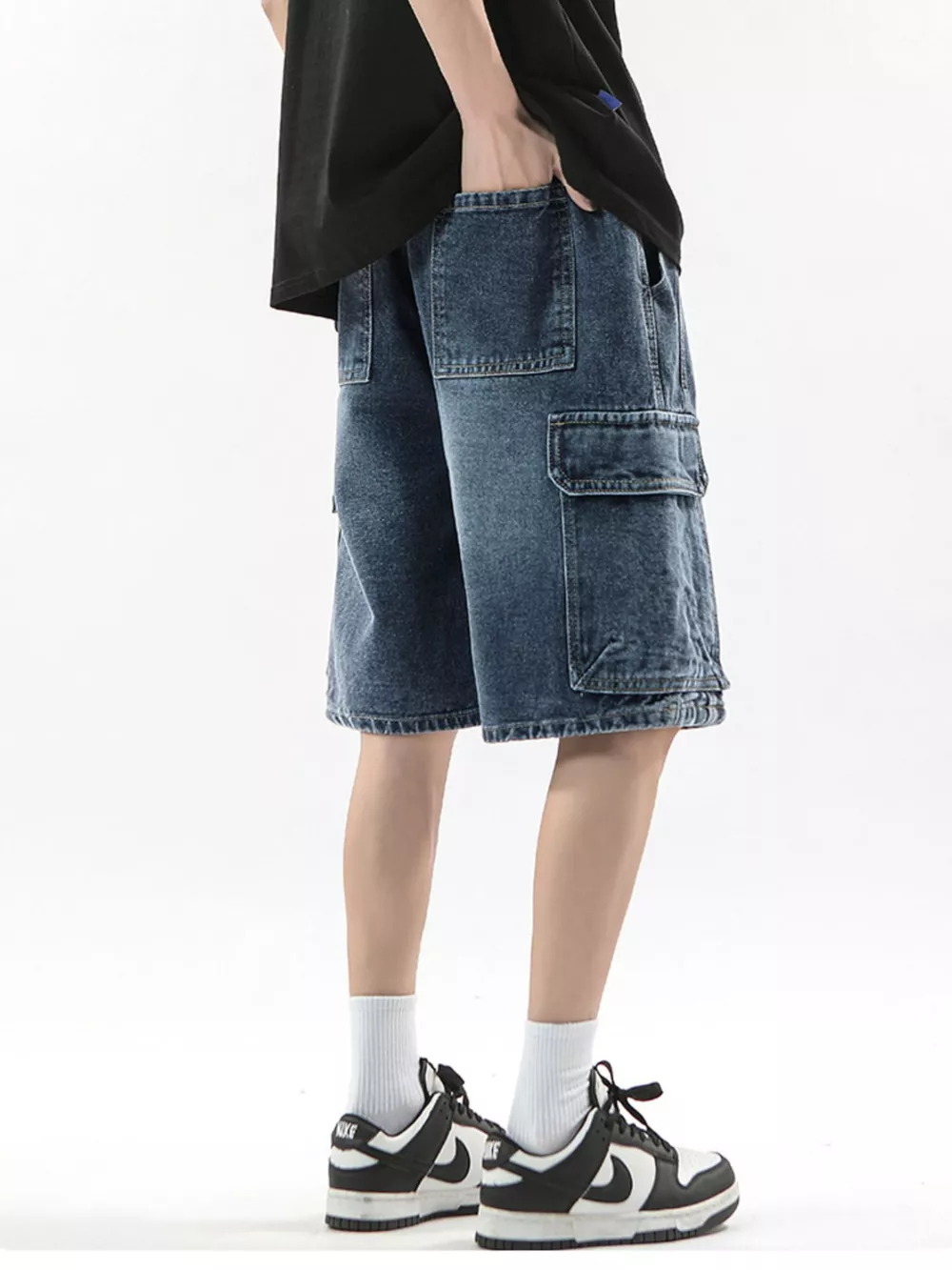 Men's Full Size Wash Drawstring Cargo Shorts Plus Size, image 6