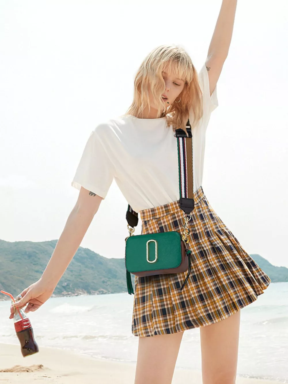 Color-Block Crossbody Bag with Webbing Strap, image 2